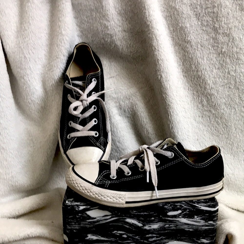 Converse All Star Black Canvas Sneakers-size 2